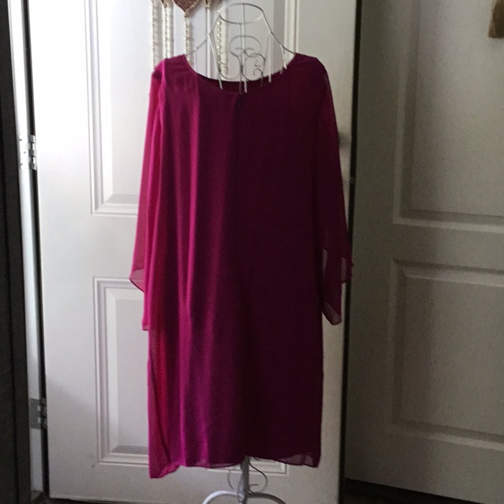 Avenue Pink Flutter Sleeve Cocktail Dress - Picture 3 of 3